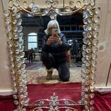 Gold metal bathroom mirror