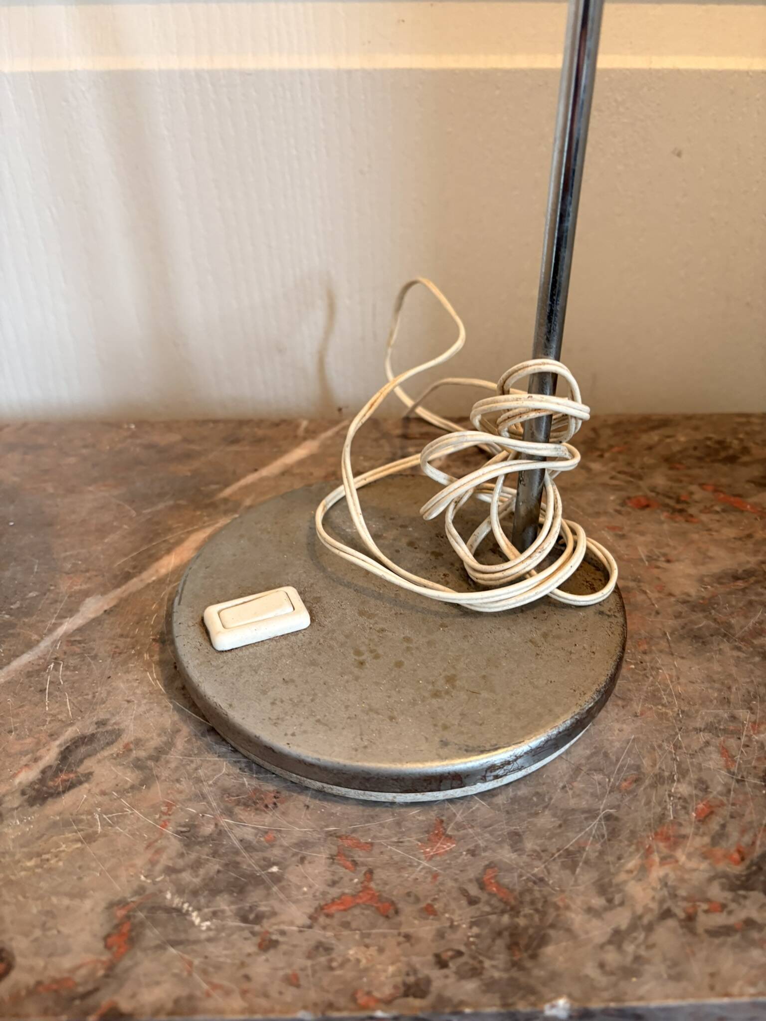 Old Vintage Retro Industrial Silver Metal Eyeball Lamp