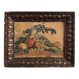 Oil on canvas by M. Rery still life with fruits and vegetables 20th century