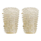 A Pair Barovier Art Deco Rostrato Clear Italian Murano Glass Wall Sconces