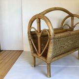 Rattan wicker magazine holder