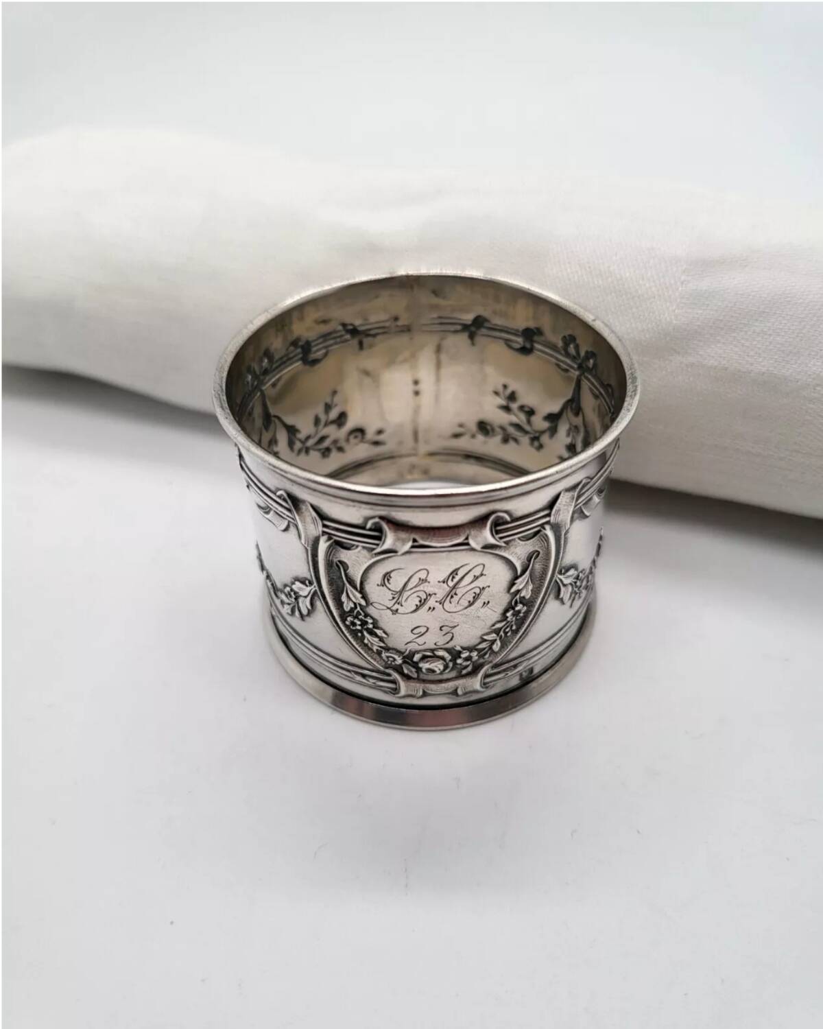 Antique Silver Napkin Ring Hallmarked Minerva Goldsmith Louis Coignet