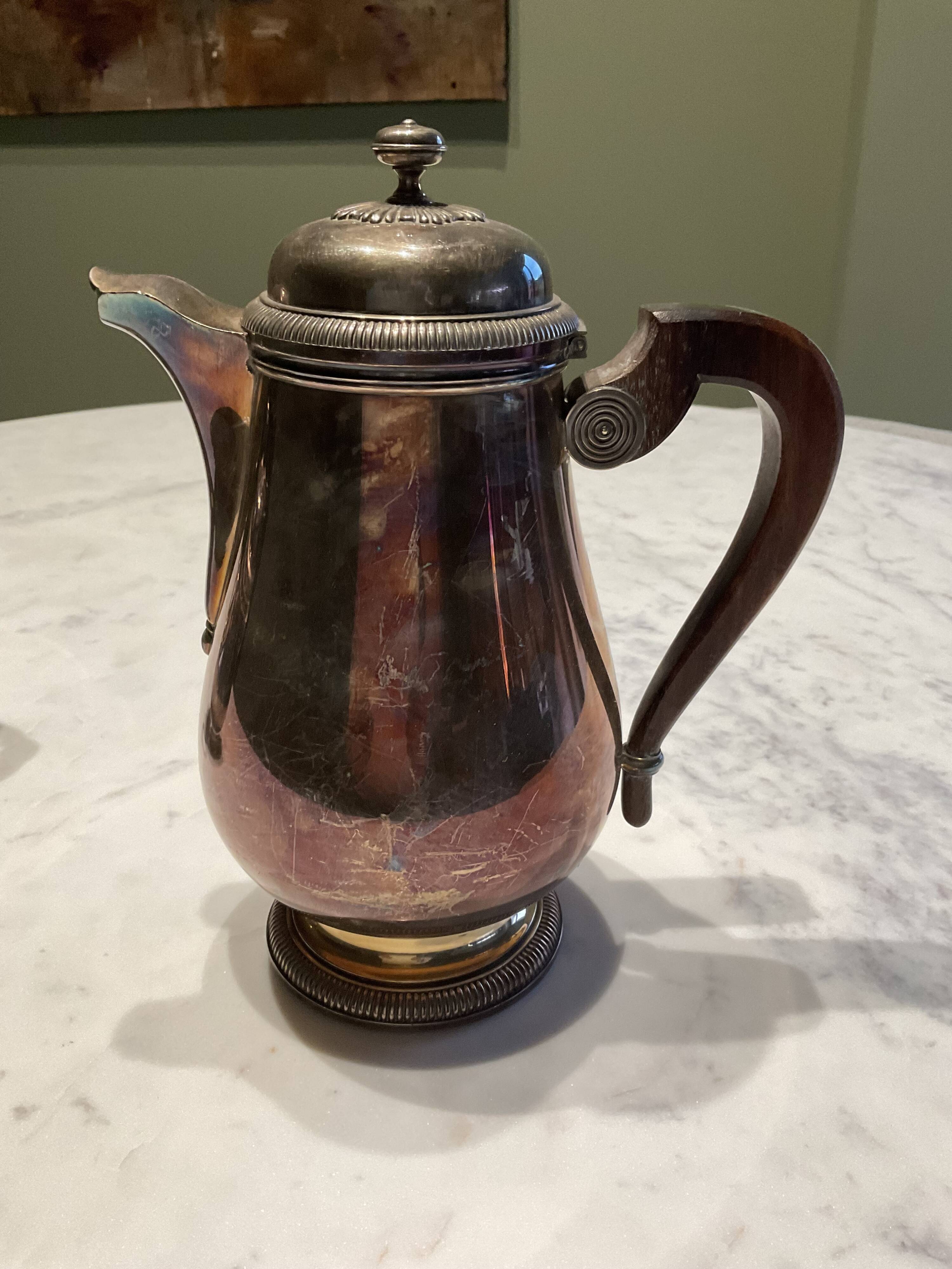 Three-piece coffee service. Christofle/Gallia. Art Deco