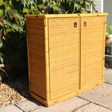 Two-door rattan sideboard by Dal Vera 1970