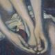 Jean Pesce (1926) painting "nude with bent leg" HSP