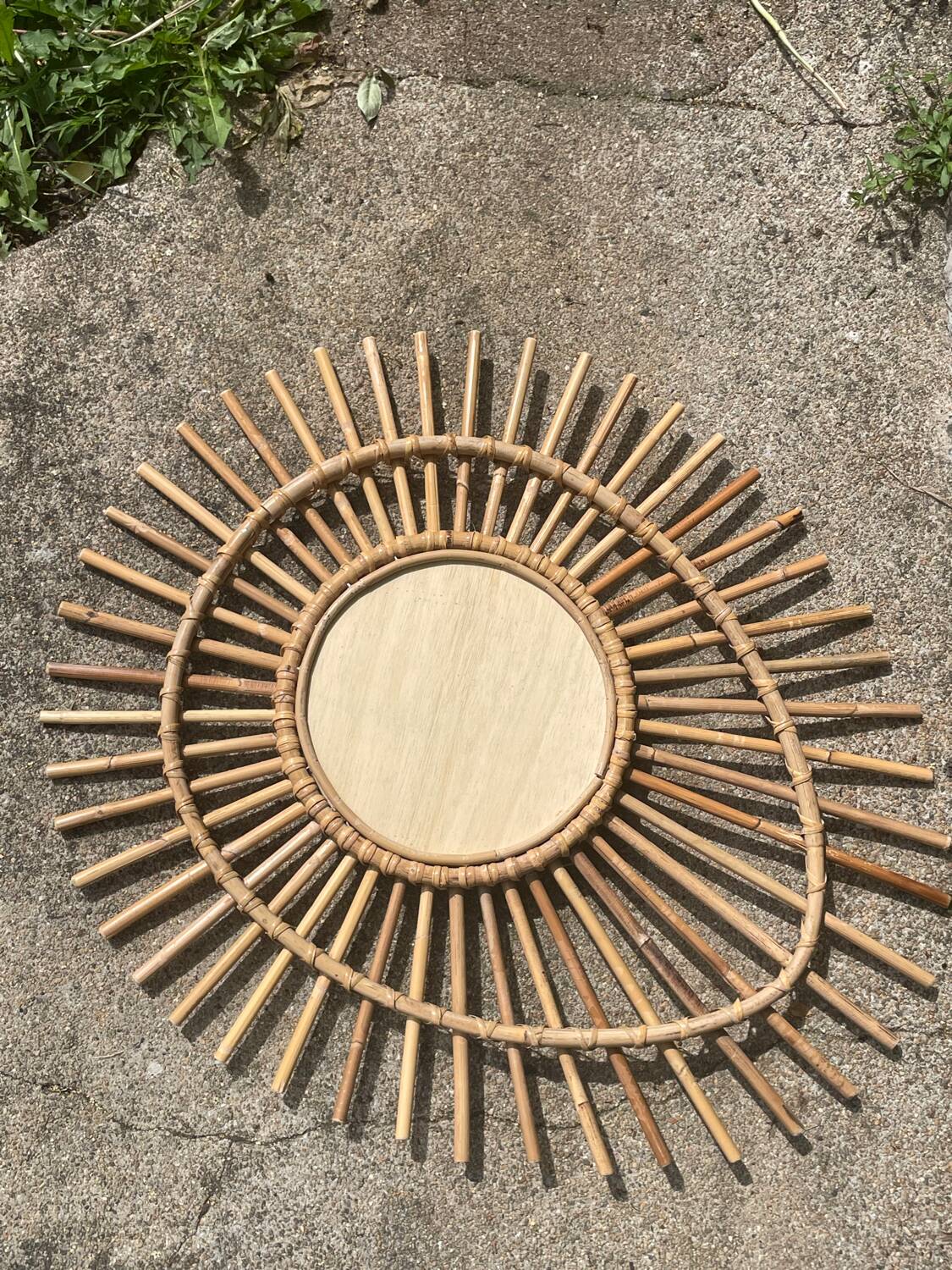 Rattan sun mirror 70'
