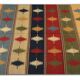 Vintage Qashqai Striped Wool Kilim Rug, Large Multicolor Flatweave Carpet