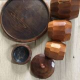 Wooden smoker service turned faceted circa 1930