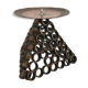 Modernist sculptural style brutalist copper candleholder, Austria 1950