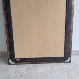 Artisanal Burnt Wood Mirror (108x78 cm) – Industrial / Japandi Style