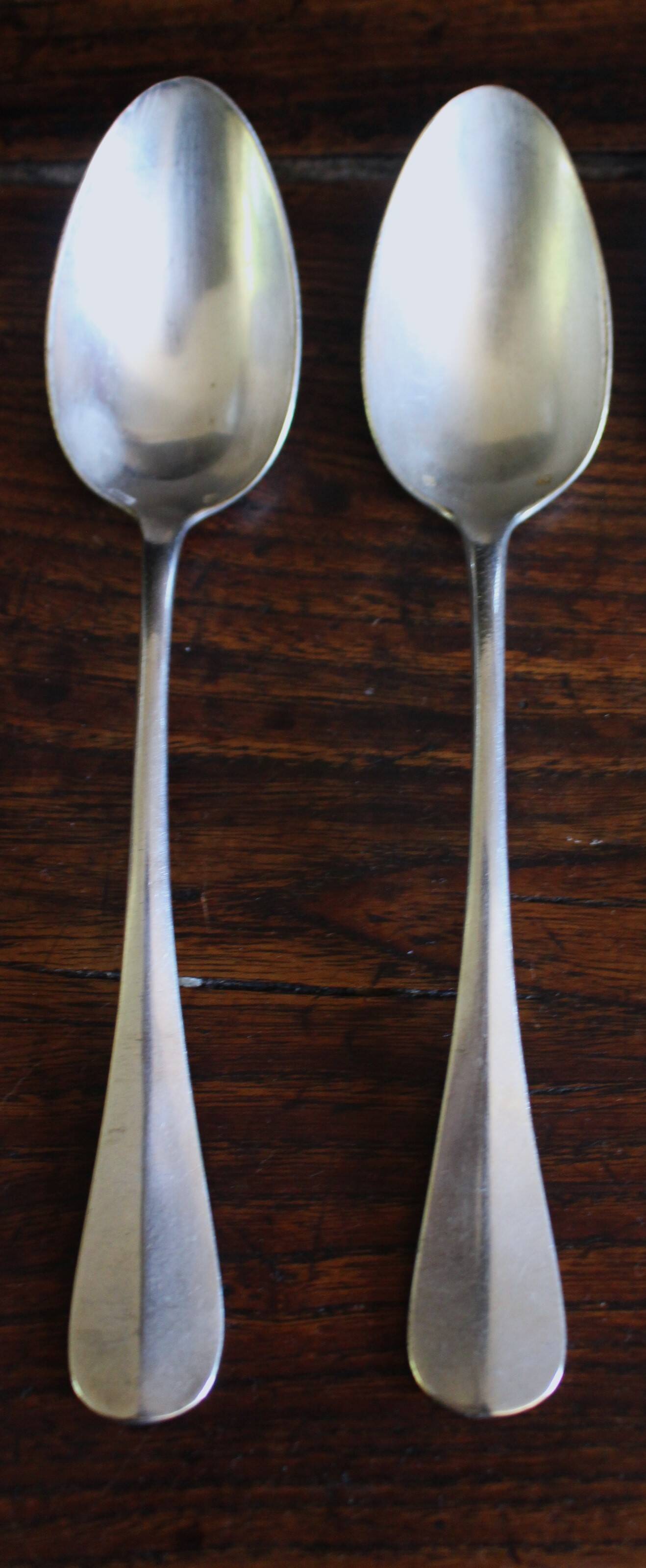 Set of 6 silver-plated metal soup spoons Uni Plat