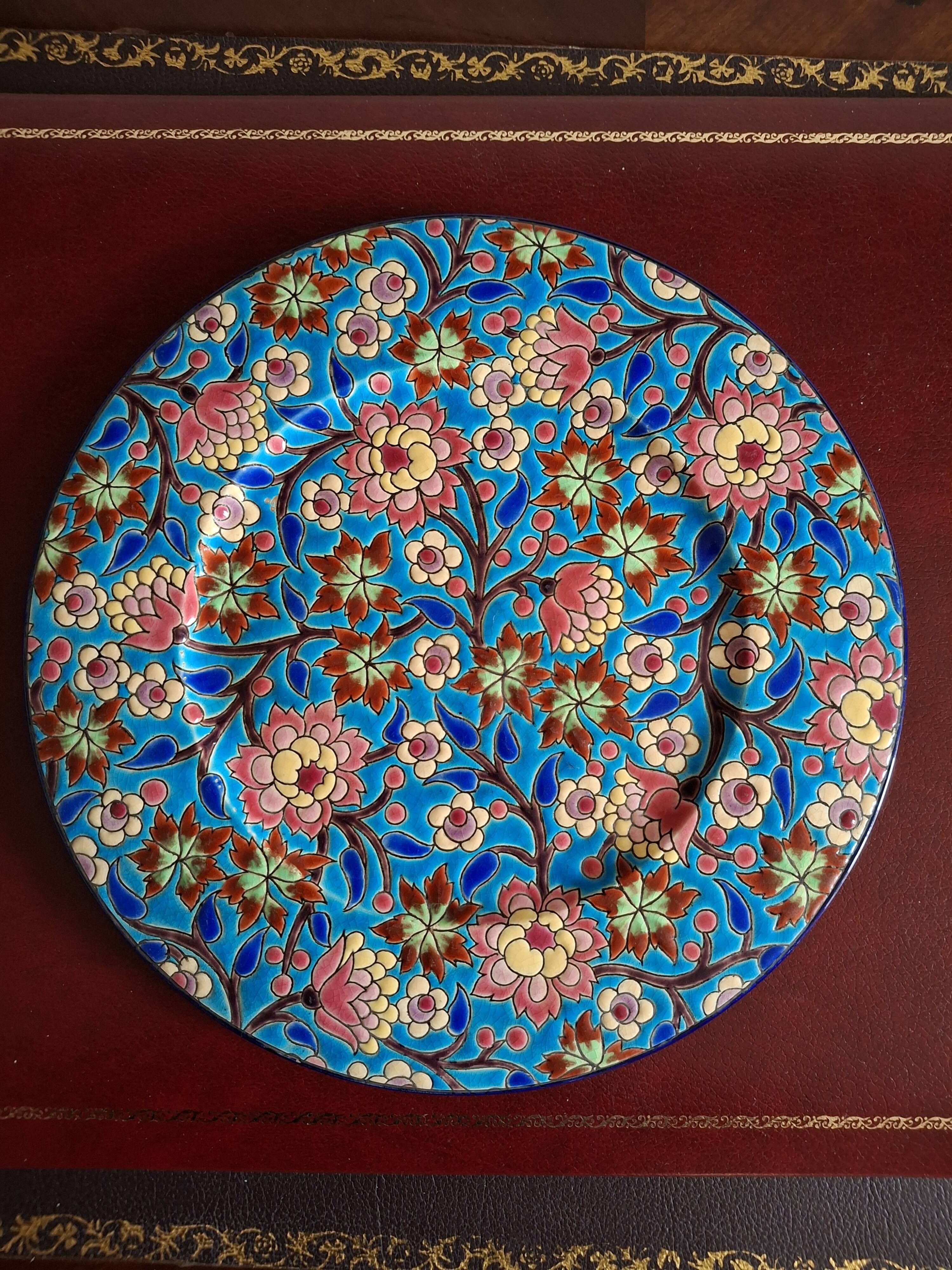 Plate in Longwy enamel 28.5 cm