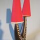 Sandstone bedside lamp with two asymmetrical arms. Soholm. Denmark 1955
