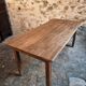 Table de ferme française ancienne en chêne avec deux tiroirs — XIXe siècle