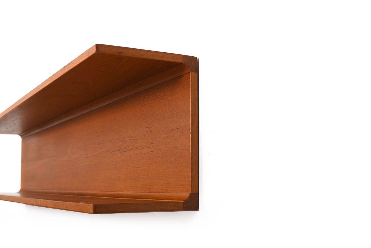 Pair teak wall shelves by Pedersen and Hansen 1960s
