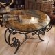Wrought iron and glass tea table, 1930-1940