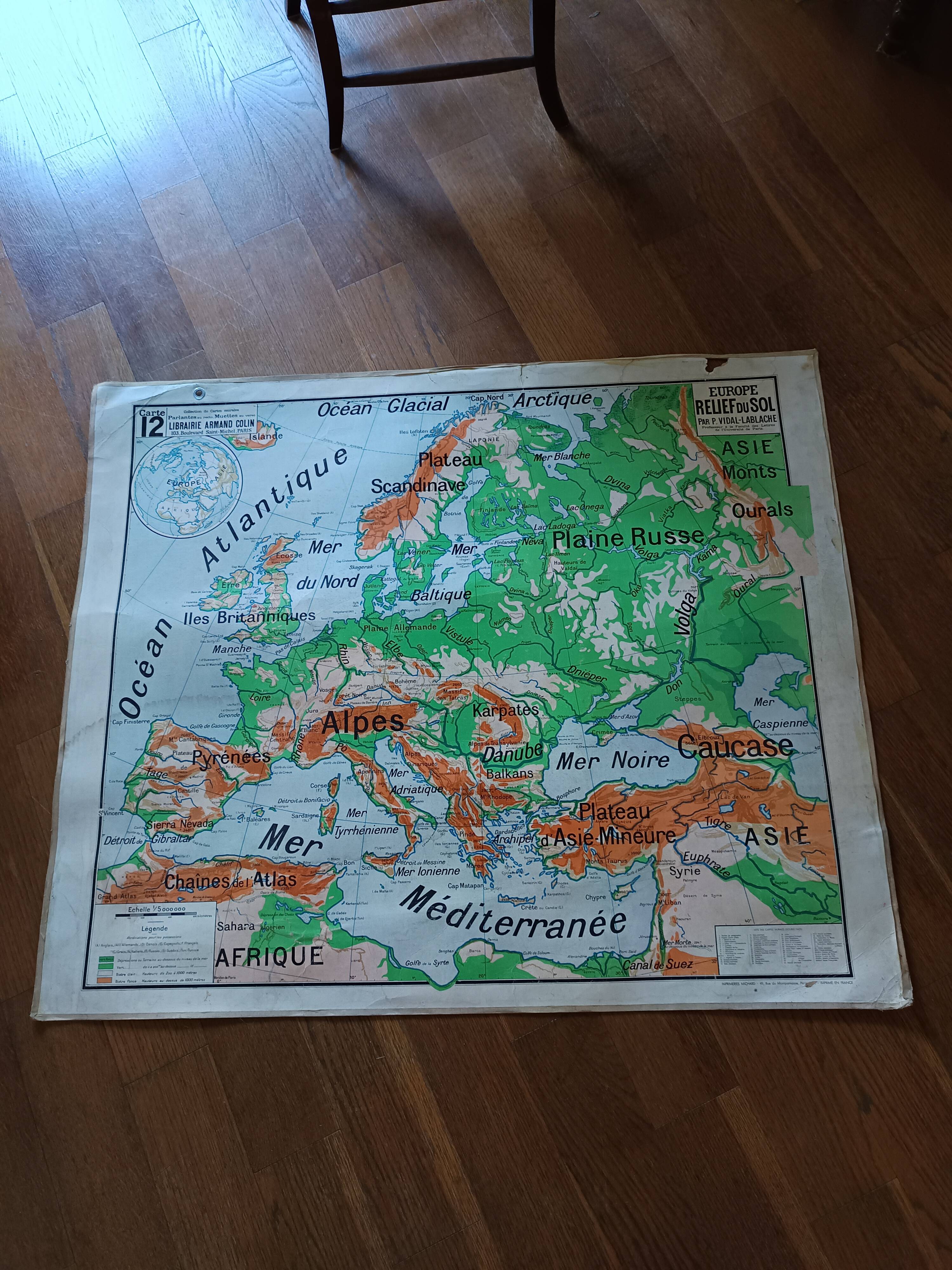 old school map 1950 Paul Vidal Labache n°12