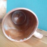 2 enameled stoneware mugs cups