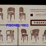 Bistro "terrace" chair by FISCHEL N°25 1/2 - 1929 - Rattan -