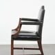 Wooden and black cow leather antique English Gainsborough side/desk/chair