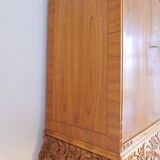 Mid-century modern artisan wardrobe in elm, Sweden, 1940s.