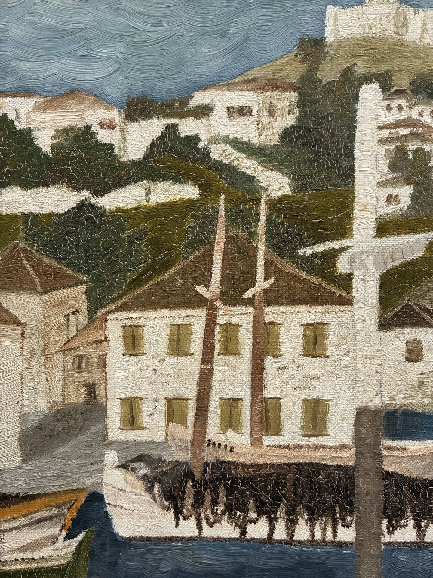 Marine, view of a Mediterranean port signed Chevalier, 20th century.