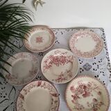 Set of 6 dinner plates in Terre de fer earthenware, red color