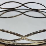 Round Tray In Silver Metal And Mirror