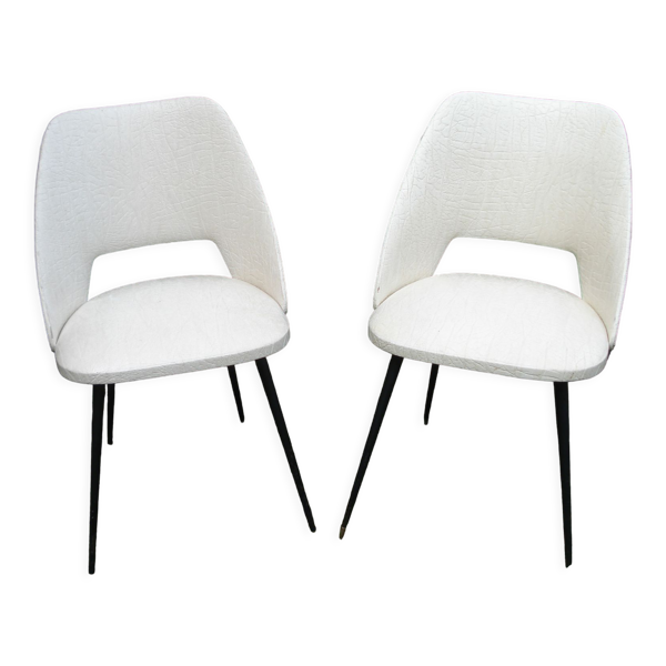 Lot de 2 chaises modèle tonneau vintage 1950