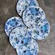 6 flat plates by Mason's in polychrome ironstone, "Belvedere" service - early 20th century