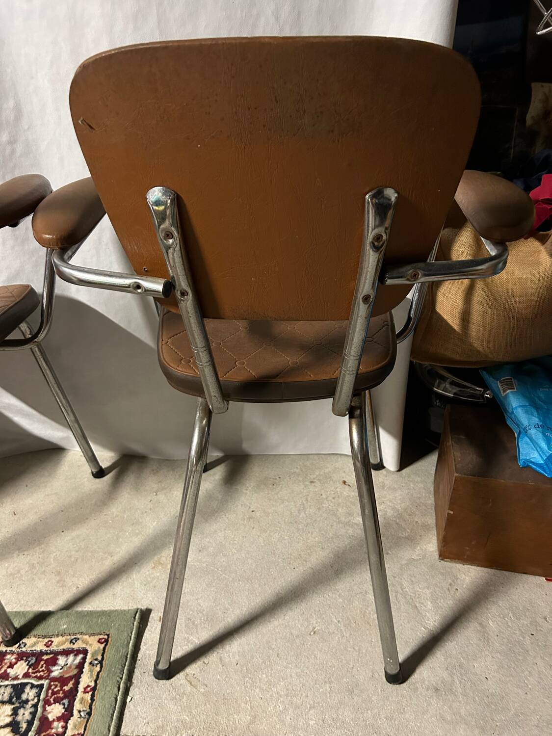 Set of 2 vintage skai chairs 60's/70's