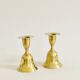 Pair of brass "bell" candle holders