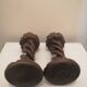 Vintage carved wooden candle holder