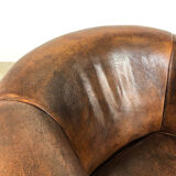 Vintage sheep leather club chair