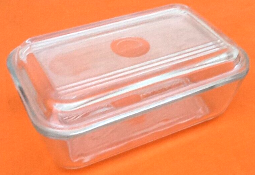 Duralex butter dish France 1950s transparent glass