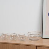 Glass serving set, Italian design, 1970s, made in Italy