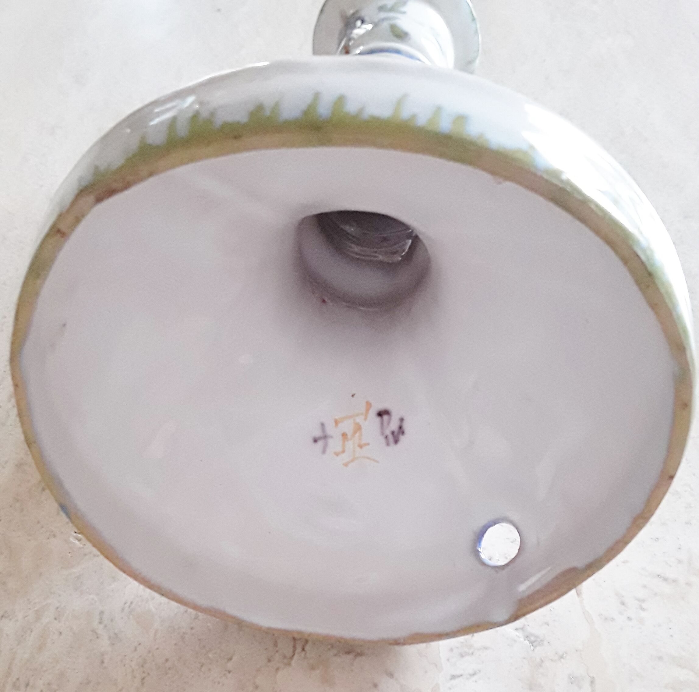 Martre Tolosane's ancient candlestick in fine earthenware