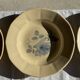 Set of 12 beige, pink, and blue deep plates from Digoin Sarreguemines, vintage.
