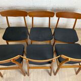 Set of 6 vintage Scandinavian teak dining chairs, 60s