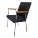 4 vintage design dining chairs in black leather mauser werke germany 1960s