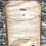 Beveled art deco mirror, carved wood