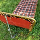Extra bed, quilted sun lounger, Lafuma vintage 1970