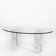 Table named "Diapason". Carrara marble and glass. Cattelan Italia. 90s.