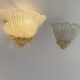 Pair of vintage pressed molded wall sconces, Murano glass, Italy, 1980