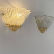 Pair of vintage pressed molded wall sconces, Murano glass, Italy, 1980