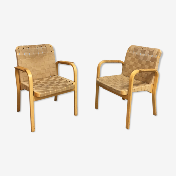 Pair of chairs model 45 by Alvar Aalto, circa 1950