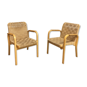 Pair of chairs model 45 by Alvar Aalto, circa 1950