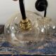 Pair of vintage electrified smoked glass wall lamps