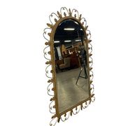 Vintage gold wall mirror with leaves