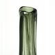 Brutalism vase, green pressed glass, Ząbkowice, Poland, 1970s